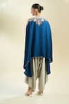 Shop_Prisho_Navy Scallop Embroidered Kaftan With Pant _at_Aza_Fashions