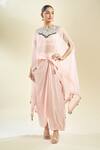 Buy_Prisho_Pink Dori Yoke Embroidered Kaftan Skirt Set _Online_at_Aza_Fashions