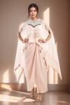 Buy_Prisho_Pink Dori Yoke Embroidered Kaftan Skirt Set _at_Aza_Fashions