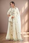 Buy_Prisho_Cream Embroidered Kurta Palazzo Set _at_Aza_Fashions