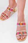 Buy Sole House Multi Color Sequin Floral Magic Hand Embroidered Block Heels at Aza Fashions Buy_Sole House_Multi Color Sequin Floral Magic Hand Embroidered Block Heels_at_Aza_Fashions