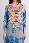 Sonali Gupta_Blue Cool Tie And Dye Kaftan With Embroidery _Online_at_Aza_Fashions