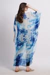 Shop_Sonali Gupta_Blue Cool Tie And Dye Kaftan With Embroidery _at_Aza_Fashions