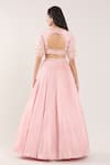 Shop_Samyukta Singhania_Floral Embroidered Baby Pink Lehenga Set _at_Aza_Fashions