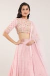 Samyukta Singhania_Floral Embroidered Baby Pink Lehenga Set _at_Aza_Fashions