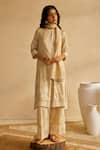 Buy_Moh India_Beige Palm Royale Co-ord Set _at_Aza_Fashions