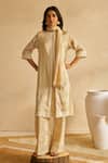 Shop_Moh India_Beige Palm Royale Co-ord Set _Online_at_Aza_Fashions