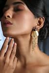Zaza By Somya_Black And Gold Designer Dangling Earrings _Online_at_Aza_Fashions