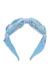 Nazaakat By Samara Singh_Blue Beads, Sequins Embroidered Hairband _Online_at_Aza_Fashions
