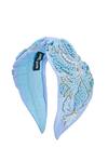 Buy_Nazaakat By Samara Singh_Blue Beads, Sequins Embroidered Hairband _Online_at_Aza_Fashions