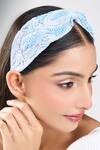 Buy_Nazaakat By Samara Singh_Blue Beads, Sequins Embroidered Hairband _at_Aza_Fashions