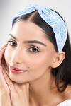 Nazaakat By Samara Singh_Blue Beads, Sequins Embroidered Hairband _at_Aza_Fashions