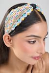 Buy_Nazaakat By Samara Singh_Black Beads, Embroidery Hand Colorful Hairband _at_Aza_Fashions