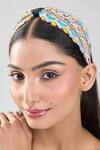 Nazaakat By Samara Singh_Black Beads, Embroidery Hand Colorful Hairband _Online_at_Aza_Fashions