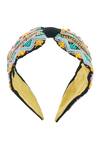 Shop_Nazaakat By Samara Singh_Black Beads, Embroidery Hand Colorful Hairband _Online_at_Aza_Fashions