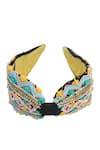 Shop_Nazaakat By Samara Singh_Black Beads, Embroidery Hand Colorful Hairband _at_Aza_Fashions