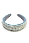 Shop_Samyukta Singhania_Moti Design Hand Embroidered Hairband _at_Aza_Fashions