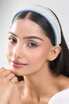Buy_Samyukta Singhania_Moti Design Hand Embroidered Hairband _at_Aza_Fashions