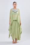 Buy_Prisho_Green Dori Embroidered Cape Set _Online_at_Aza_Fashions