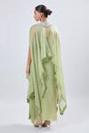 Shop_Prisho_Green Dori Embroidered Cape Set _at_Aza_Fashions