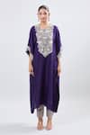 Buy_Prisho_Purple Lampi Embroidered Kaftan And Pant Set _Online_at_Aza_Fashions