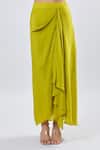 Prisho_Embroidered Green Cape And Draped Skirt Set _at_Aza_Fashions