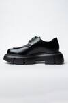 Kavith_Black Chunky Sole Laced Derby Shoes _Online_at_Aza_Fashions