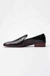 Buy_Kavith_Maroon Almond Toe Croco Patent Evening Slip-ons _Online_at_Aza_Fashions