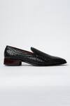 Buy_Kavith_Black Hand Woven Evening Slip-ons _Online_at_Aza_Fashions