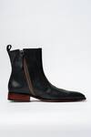 Kavith Black Square Toe Cowboy Ankle Boots Online at Aza Fashions Kavith_Black Square Toe Cowboy Ankle Boots _Online_at_Aza_Fashions