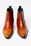 Shop_Kavith_Tan Cowboy Square Toe Ankle Boots _at_Aza_Fashions