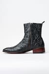 Buy_Kavith_Black Hand Wrinkled Nappa Cowboy Ankle Boots _Online_at_Aza_Fashions