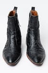 Shop_Kavith_Black Hand Wrinkled Nappa Cowboy Ankle Boots _at_Aza_Fashions