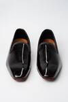 Shop_Kavith_Black Almond Toe Evening Slip-ons _at_Aza_Fashions