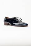 Buy_Kavith_Blue Laced Wholecut Shoes With Square Toe _at_Aza_Fashions