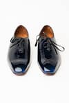 Shop_Kavith_Blue Laced Wholecut Shoes With Square Toe _at_Aza_Fashions