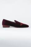 Kavith_Maroon Embroidery, Beads Evening Tassel Tuxedo Shoes _Online_at_Aza_Fashions