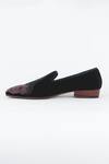 Buy_Kavith_Tassel Black Suede Hand Embroidered Juttis _Online_at_Aza_Fashions