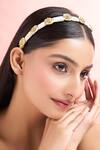 Buy Nazaakat By Samara Singh Gold Beads Kundan And Pearl Hair Band at Aza Fashions Buy_Nazaakat By Samara Singh_Gold Beads Kundan And Pearl Hair Band_at_Aza_Fashions