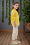 Shop_Samyukta Singhania_Yellow Cotton Pine Print Kurta Set _at_Aza_Fashions