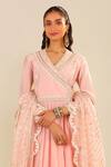 Shop_Sheetal Batra_Blush , Chanderi, Organza Sequins, Embroidery Designer Anarkali Set _at_Aza_Fashions