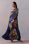 Kalista_Navy Myra Jalabiya Floral Print Maxi Dress _Online_at_Aza_Fashions