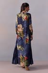 Shop_Kalista_Navy Myra Jalabiya Floral Print Maxi Dress _at_Aza_Fashions