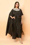 Buy_Prisho_Black Thread Embroidered Asymmetric Kaftan Set _at_Aza_Fashions