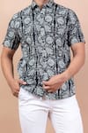 Shop_Arihant Rai Sinha_Black Floret Printed Pure Cotton Shirt _Online_at_Aza_Fashions