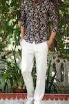 Buy_Arihant Rai Sinha_Black Cotton Blossom Print Shirt _Online_at_Aza_Fashions