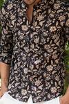 Shop_Arihant Rai Sinha_Black Cotton Blossom Print Shirt _Online_at_Aza_Fashions