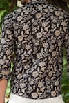 Shop_Arihant Rai Sinha_Black Cotton Blossom Print Shirt _at_Aza_Fashions