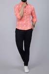 Arihant Rai Sinha_Animal Print Peach Cotton Shirt _Online_at_Aza_Fashions
