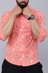 Shop_Arihant Rai Sinha_Animal Print Peach Cotton Shirt 